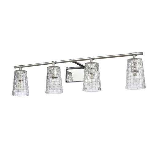 Atlas Lighting Lightweave 32'' Wide 4Lt Vanity Light, Nickel/Clear