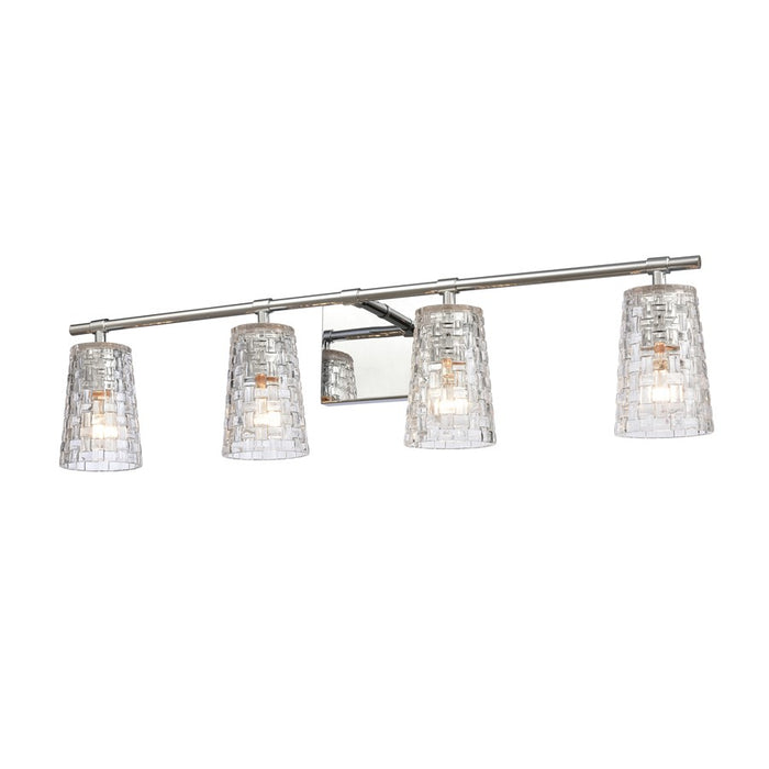 Atlas Lighting Lightweave 32'' Wide 4Lt Vanity Light, Nickel/Clear