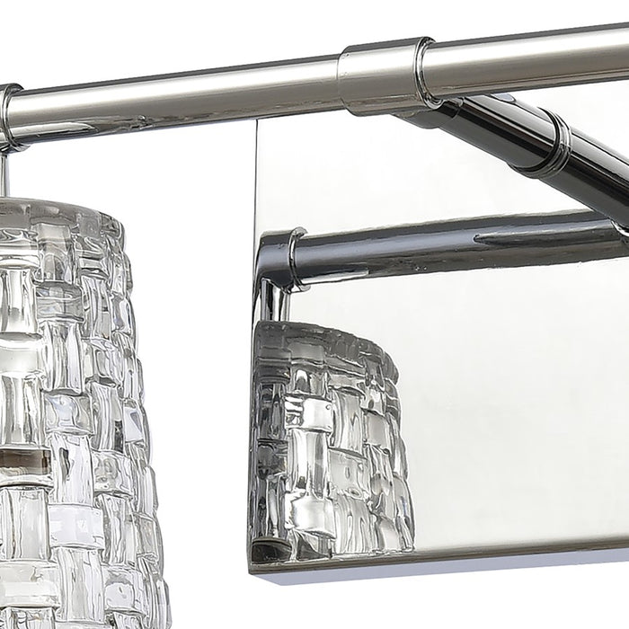 Atlas Lighting Lightweave 32'' Wide 4Lt Vanity Light, Nickel/Clear