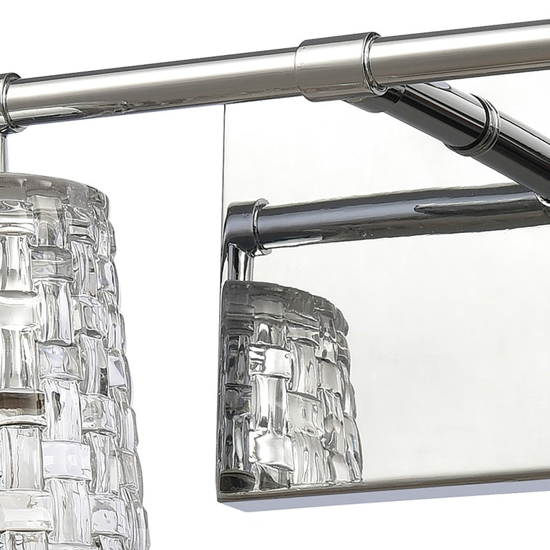 Atlas Lighting Lightweave 32in 4-Light Vanity Light | Traditional Polished Nickel and Clear Textured Glass | Bathroom Vanity | Model WL11362-NK