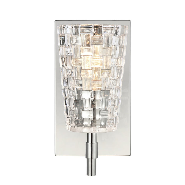 Atlas Lighting Lightweave 4.75''W 1Lt Vanity Light, Nickel/Clear