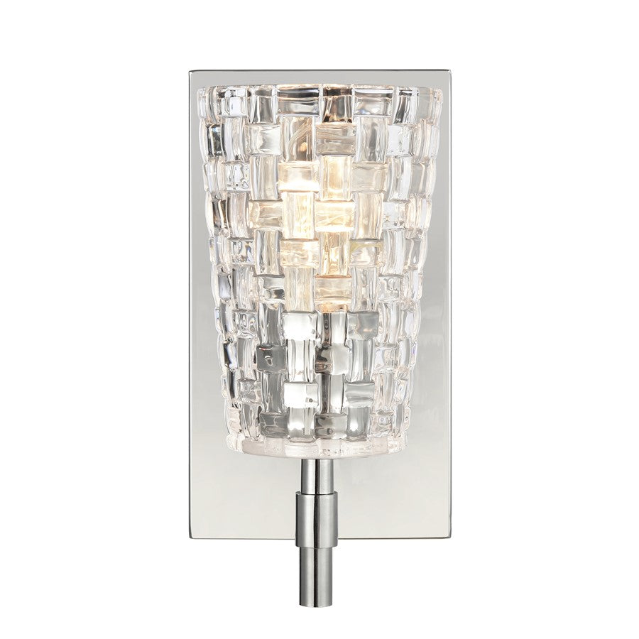 Atlas Lighting Lightweave 4.75''W 1Lt Vanity Light, Nickel/Clear