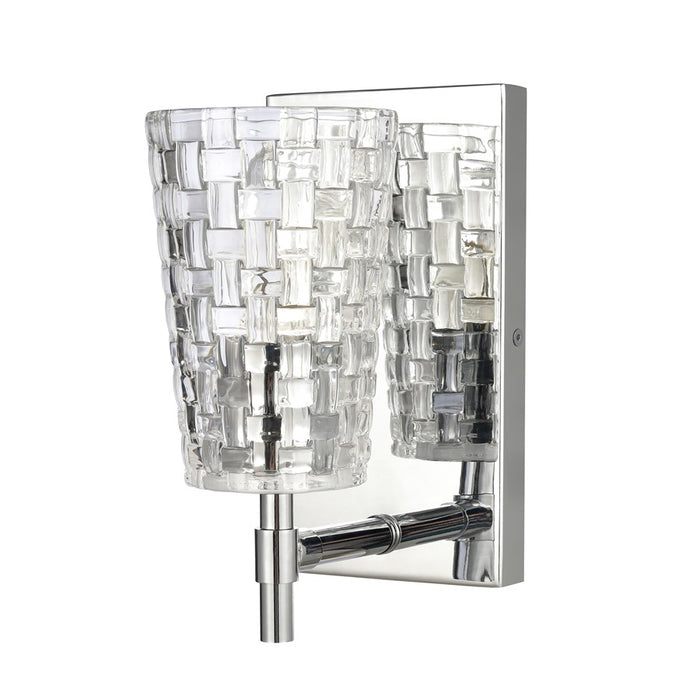 Atlas Lighting Lightweave 4.75''W 1Lt Vanity Light, Nickel/Clear