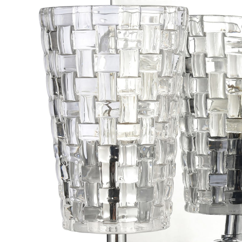 Atlas Lighting Lightweave 4.75in 1-Light Vanity Light | Traditional Polished Nickel and Clear Textured Glass | Bathroom Vanity | Model WL11363-NK