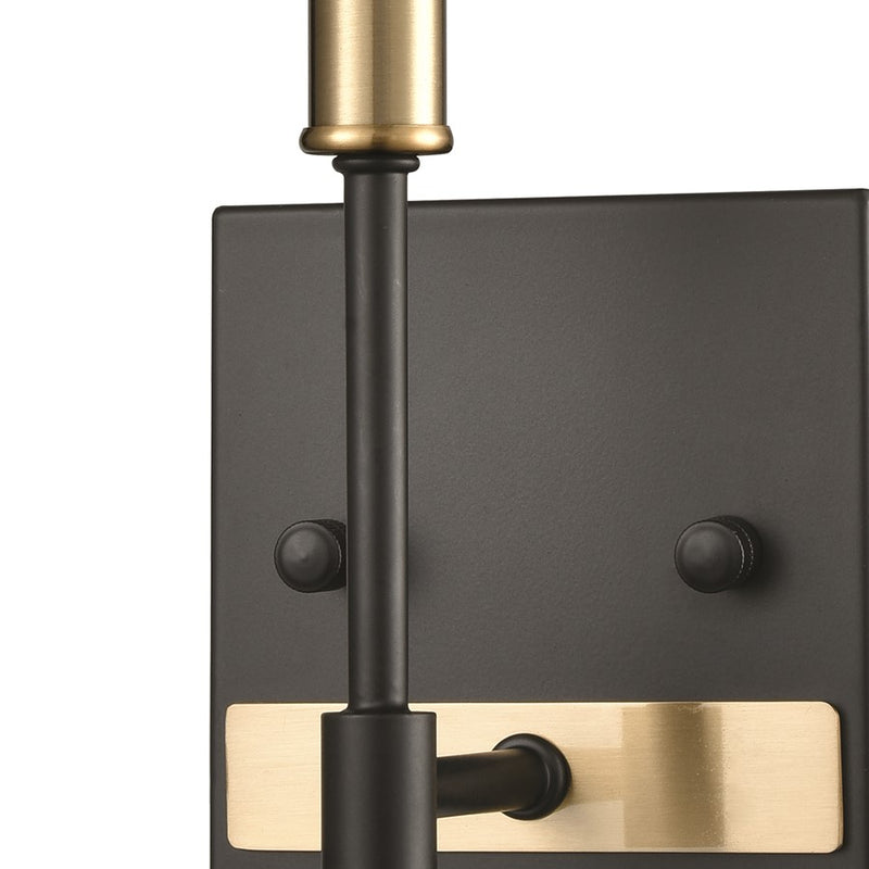 Atlas Lighting Livingston 11in 1-Light Wall Sconce | Transitional Matte Black and Satin Brass | Bathroom & Hallway | 5 x 4 x 11 in | Model WL11364-BK