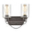 Atlas Lighting Market Square 12''W 2Lt Vanity Light, Bronze/Clear
