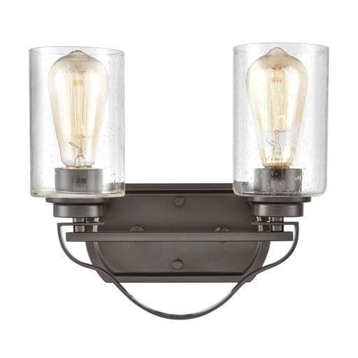 Atlas Lighting Market Square 12''W 2Lt Vanity Light, Bronze/Clear