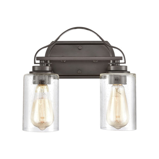 Atlas Lighting Market Square 12''W 2Lt Vanity Light, Bronze/Clear