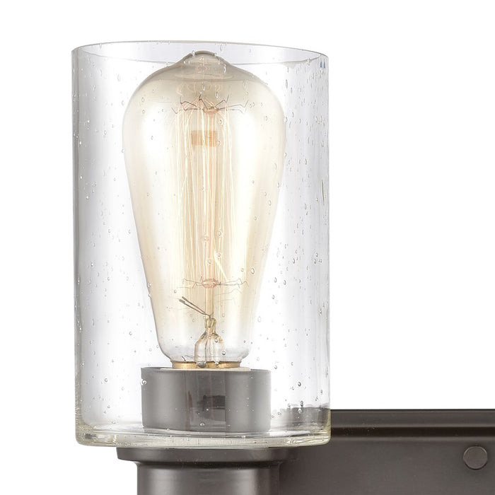 Atlas Lighting Market Square 12''W 2Lt Vanity Light, Bronze/Clear