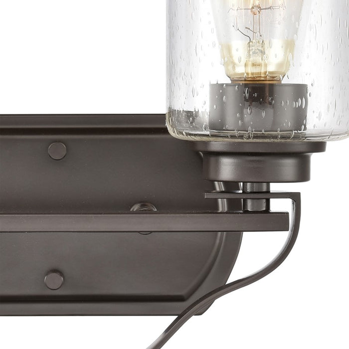 Atlas Lighting Market Square 12''W 2Lt Vanity Light, Bronze/Clear