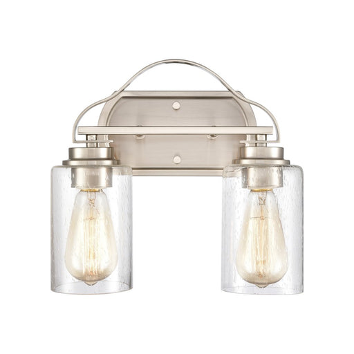 Atlas Lighting Market Square 12''W 2Lt Vanity Light, Nickel/Clear
