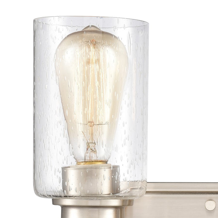Atlas Lighting Market Square 12''W 2Lt Vanity Light, Nickel/Clear