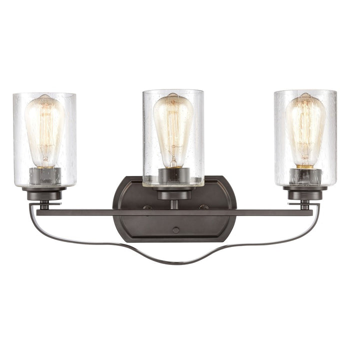 Atlas Lighting Market Square 20''W 3Lt Vanity Light, Bronze/Clear