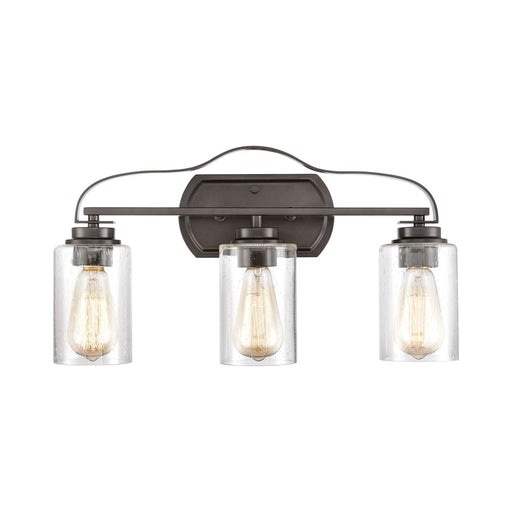 Atlas Lighting Market Square 20''W 3Lt Vanity Light, Bronze/Clear