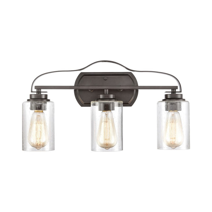 Atlas Lighting Market Square 20''W 3Lt Vanity Light, Bronze/Clear