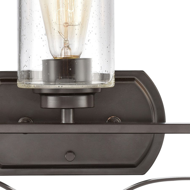 Atlas Lighting Market Square 20''W 3Lt Vanity Light, Bronze/Clear