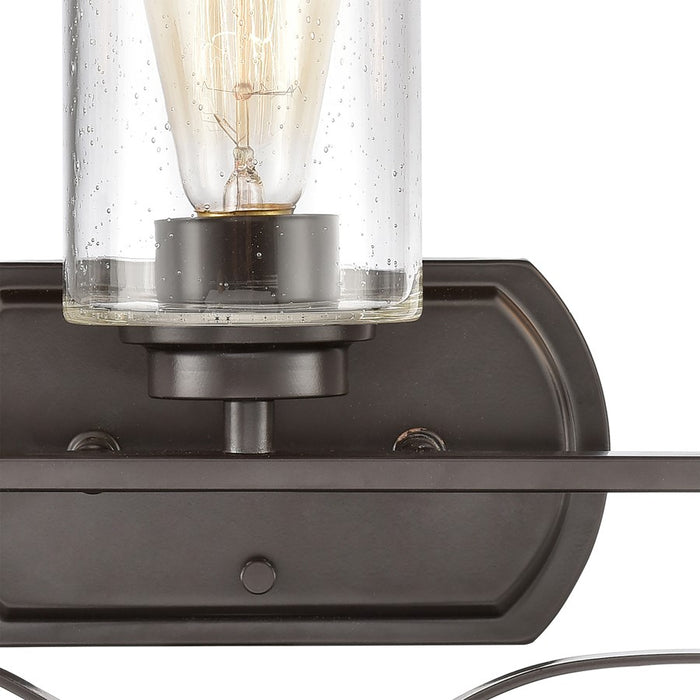 Atlas Lighting Market Square 20''W 3Lt Vanity Light, Bronze/Clear