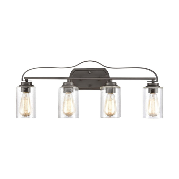 Atlas Lighting Market Square 28''W 4Lt Vanity Light, Bronze/Clear