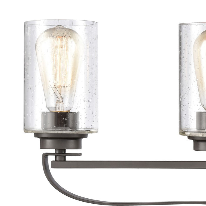 Atlas Lighting Market Square 28''W 4Lt Vanity Light, Bronze/Clear
