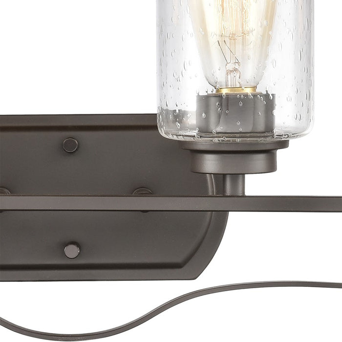 Atlas Lighting Market Square 28''W 4Lt Vanity Light, Bronze/Clear