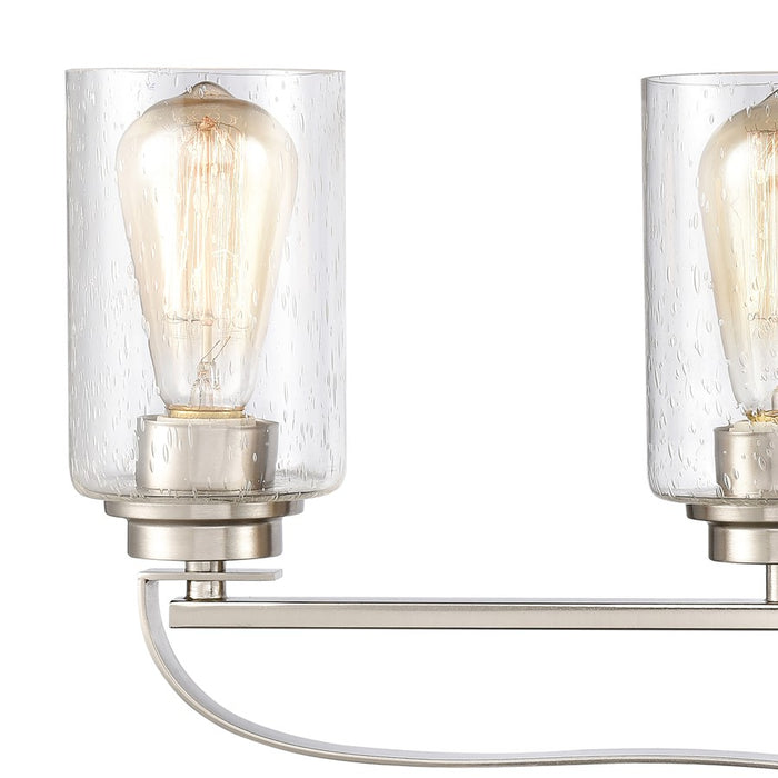 Atlas Lighting Market Square 28''W 4Lt Vanity Light, Nickel/Clear
