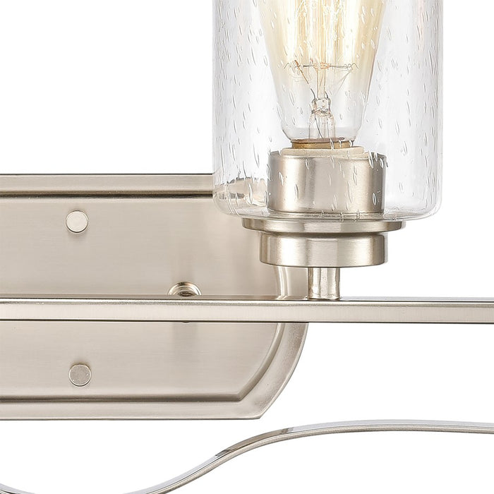Atlas Lighting Market Square 28''W 4Lt Vanity Light, Nickel/Clear