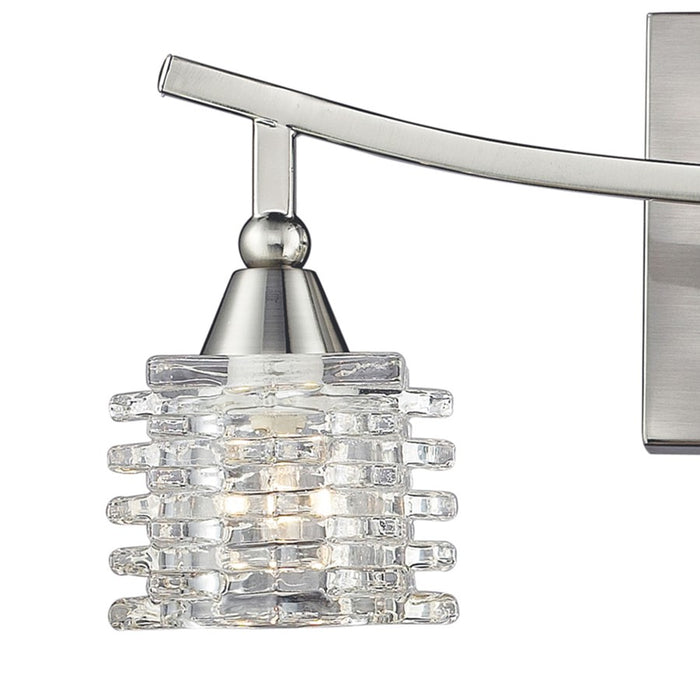Atlas Lighting Matrix 15''W 3Lt Vanity Light, Satin Nickel/Clear