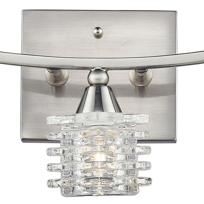 Atlas Lighting Matrix 15''W 3Lt Vanity Light, Satin Nickel/Clear