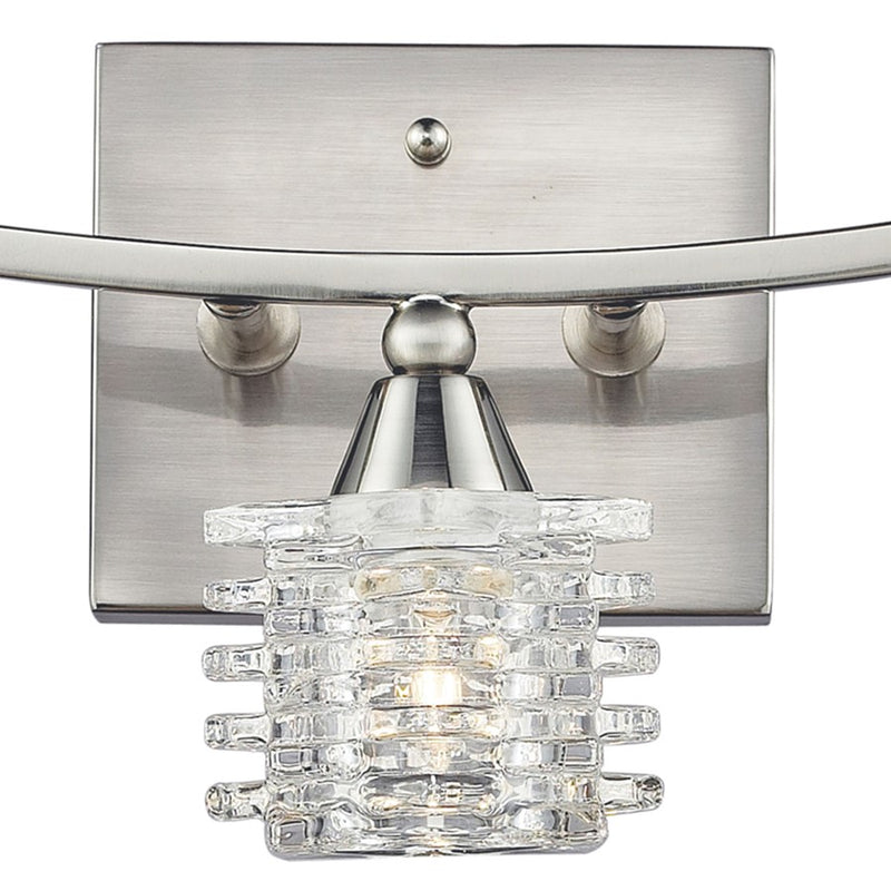 Atlas Lighting Matrix 15in 3-Light Vanity Light | Modern Satin Nickel and Clear Glass | Bathroom Vanity | 15 x 5 x 7 in | Model WL11368-NK