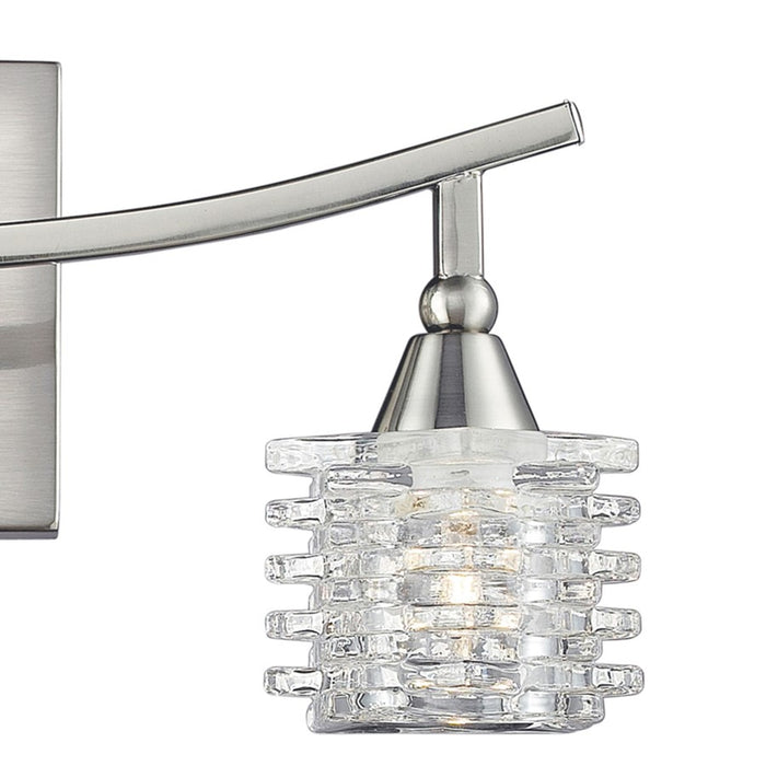 Atlas Lighting Matrix 15''W 3Lt Vanity Light, Satin Nickel/Clear