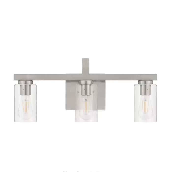Atlas Lighting Melina 22'' Wide 3Lt Vanity Light, Nickel/Clear