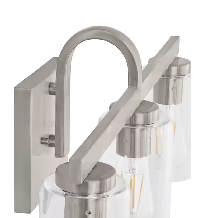 Atlas Lighting Melina 22'' Wide 3Lt Vanity Light, Nickel/Clear