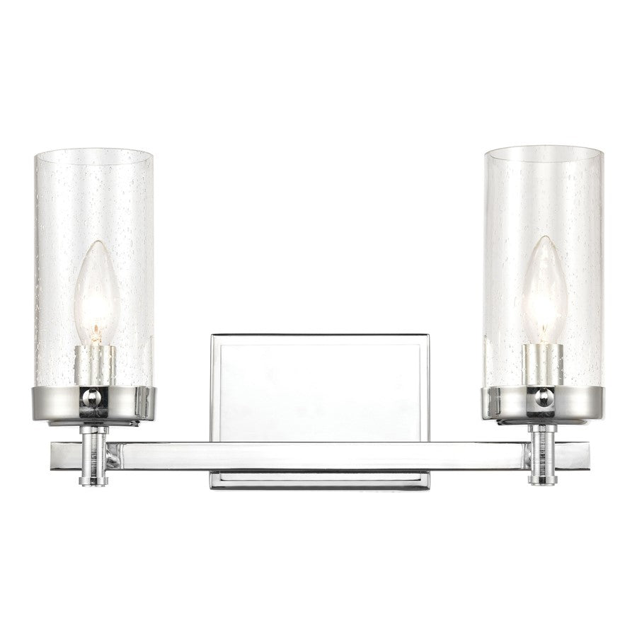 Atlas Lighting Melinda 15'' Wide 2Lt Vanity Light, Chrome/Clear
