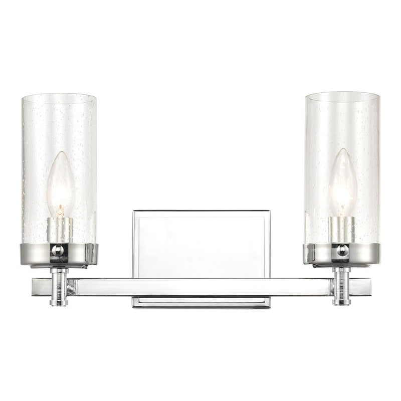 Atlas Lighting Melinda 15in 2-Light Vanity Light | Transitional Polished Chrome and Clear Seeded Glass | Bathroom Vanity | Model WL11371-CH