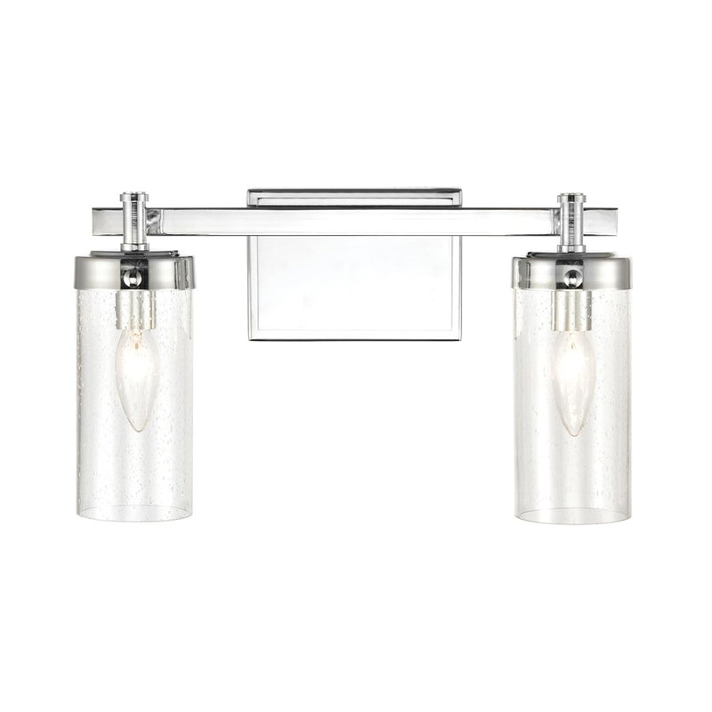 Atlas Lighting Melinda 15in 2-Light Vanity Light | Transitional Polished Chrome and Clear Seeded Glass | Bathroom Vanity | Model WL11371-CH