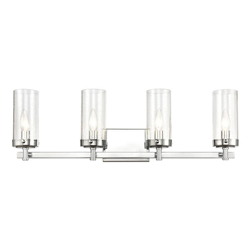 Atlas Lighting Melinda 29'' Wide 4Lt Vanity Light, Chrome/Clear
