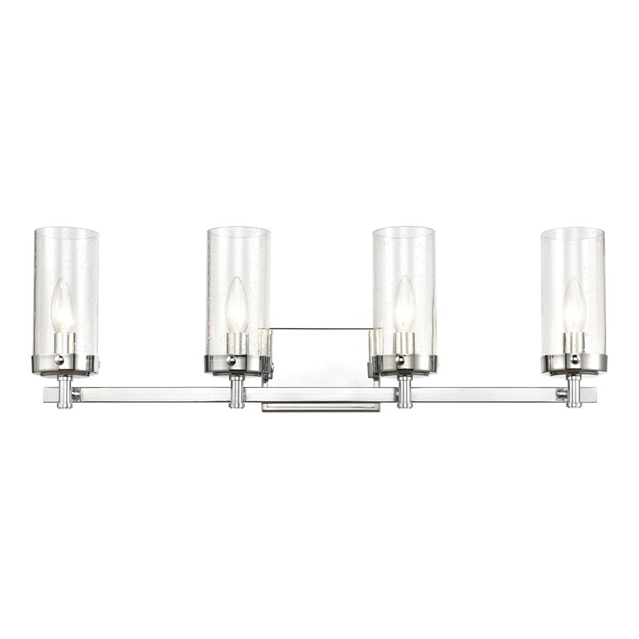 Atlas Lighting Melinda 29'' Wide 4Lt Vanity Light, Chrome/Clear