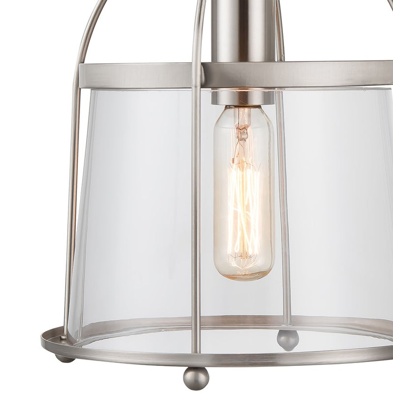 Atlas Lighting Merrick 10in 1-Light Sconce | Transitional Satin Nickel and Clear Glass | Bathroom Vanity | 7 x 8 x 10 in | Model WL11373-NK
