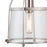 Atlas Lighting Merrick 10'' High 1Lt Sconce, Satin Nickel/Clear