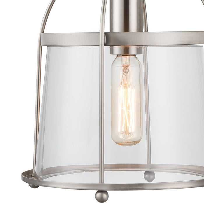 Atlas Lighting Merrick 10'' High 1Lt Sconce, Satin Nickel/Clear