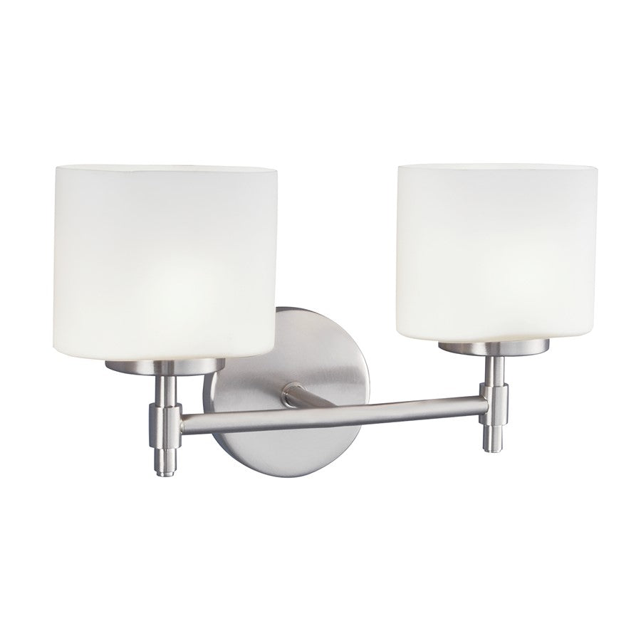 Atlas Lighting Moderne 14.25'' Wide 2Lt Vanity Light, Chrome/White