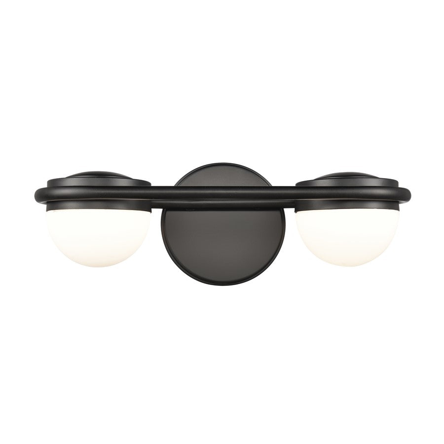 Atlas Lighting Nelly 14'' Wide 2Lt Vanity Light, Matte Black/White
