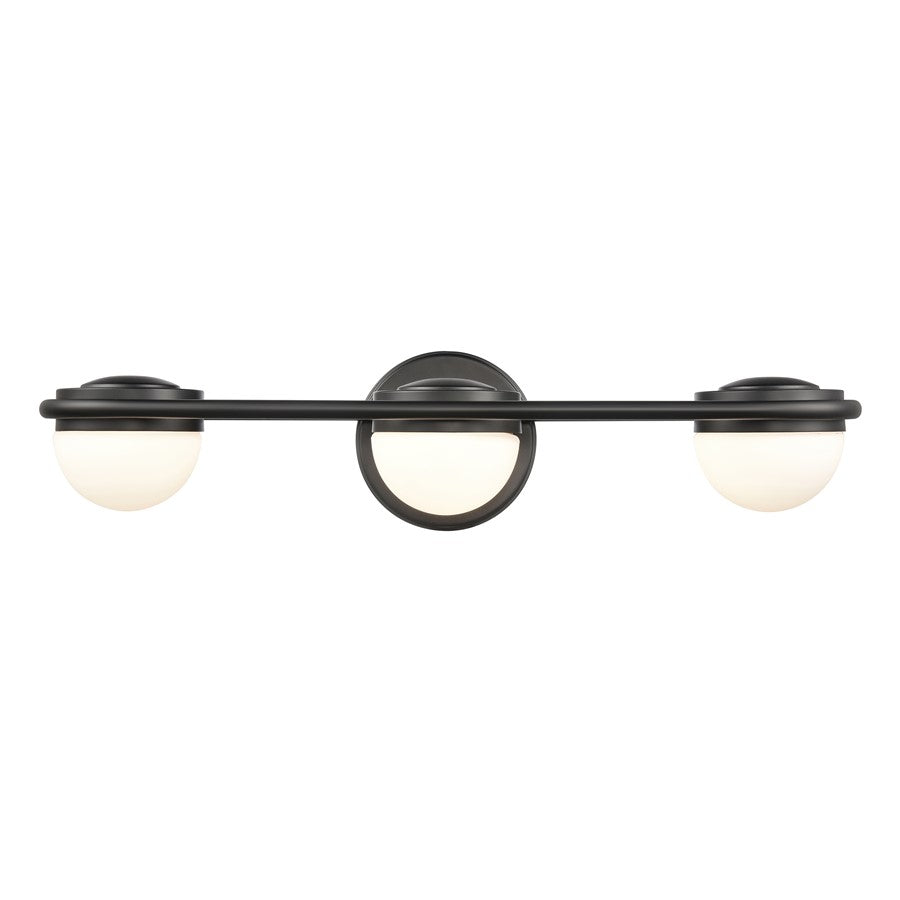 Atlas Lighting Nelly 22'' Wide 3Lt Vanity Light, Matte Black/White