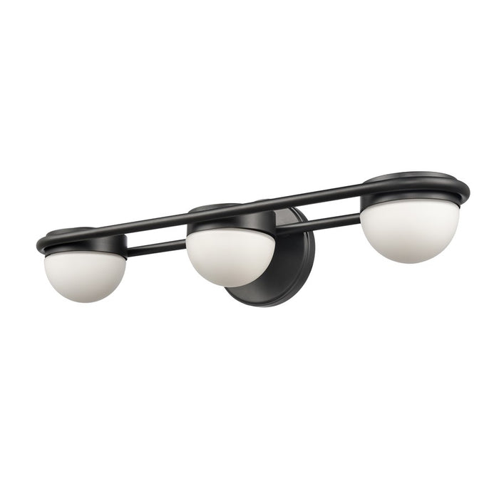 Atlas Lighting Nelly 22'' Wide 3Lt Vanity Light, Matte Black/White