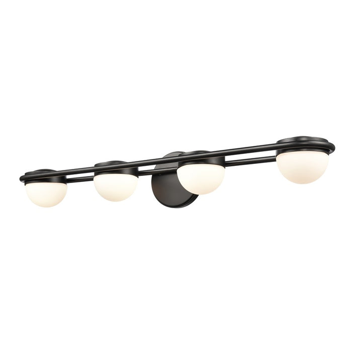 Atlas Lighting Nelly 31'' Wide 4Lt Vanity Light, Matte Black/White