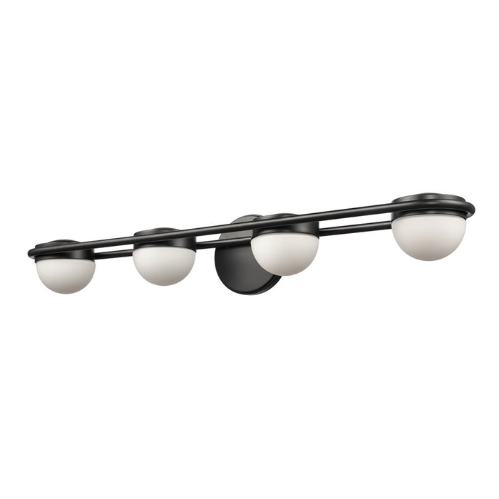 Atlas Lighting Nelly 31'' Wide 4Lt Vanity Light, Matte Black/White