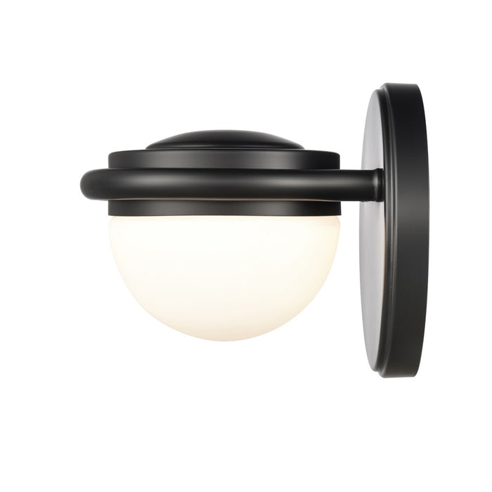 Atlas Lighting Nelly 5'' Wide 1Lt Vanity Light, Matte Black/White