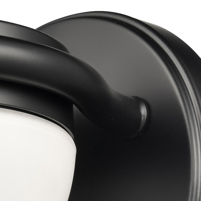 Atlas Lighting Nelly 5'' Wide 1Lt Vanity Light, Matte Black/White