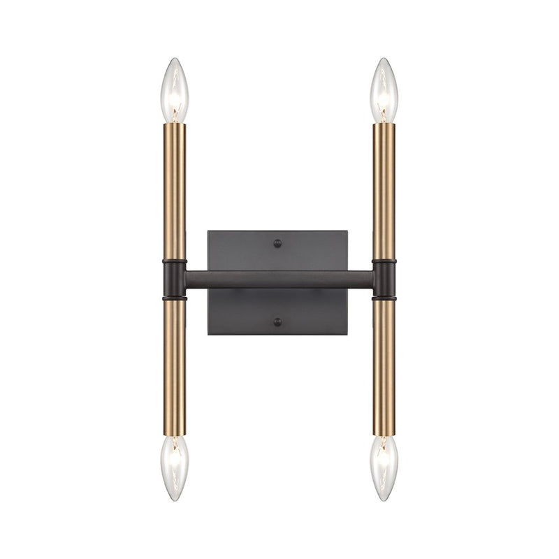 Atlas Lighting Notre Dame 13in 4-Light Wall Sconce | Traditional Oil Rubbed Bronze and Gold Metal | Bathroom Vanity & Hallway | Model WL11380-BZ