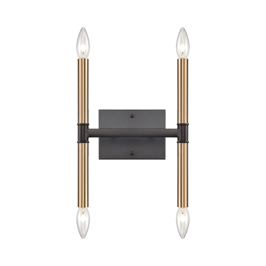 Atlas Lighting Notre Dame 13'' High 4Lt Wall Sconce, Bronze/Gold